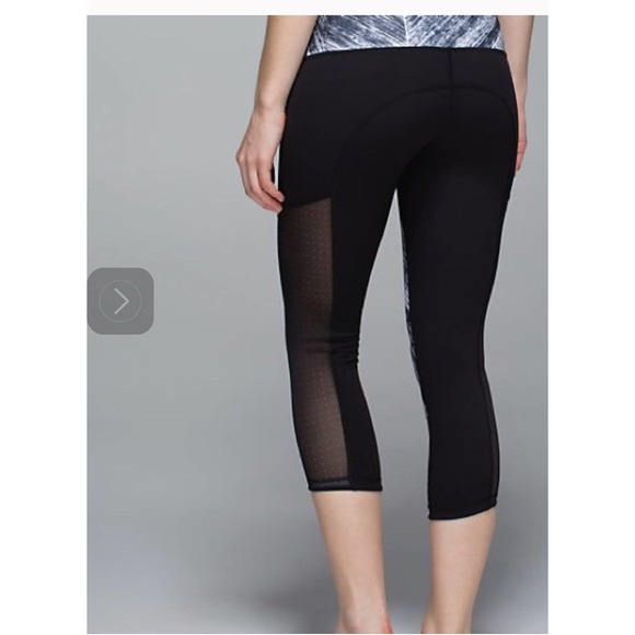 RARE EUC 2015 Lululemon Tight Fit Hot to Street Mesh Panel Heat Wave Leggings 6 - Picture 2 of 12